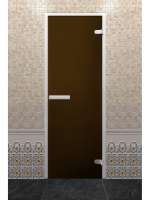 Дверь Стеклянная Хамам Лайт 2000*800 (бронза матовая, коробка алюминий Z профиль) DW02381
