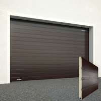 Ворота гаражные секционные из однослойных панелей с торсионными пружинами (SLP02) цвет 8017, размер 