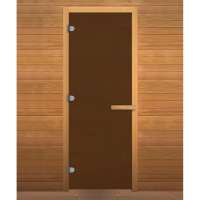 Дверь Стеклянная Бронза матовая 180*70, 8мм, коробка ольха, 3 петли, DW01115