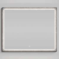 Зеркало Лайт Ш100 х В80 см с подсветкой LED Мрамор Графит софт тач ПВХ 4044-3